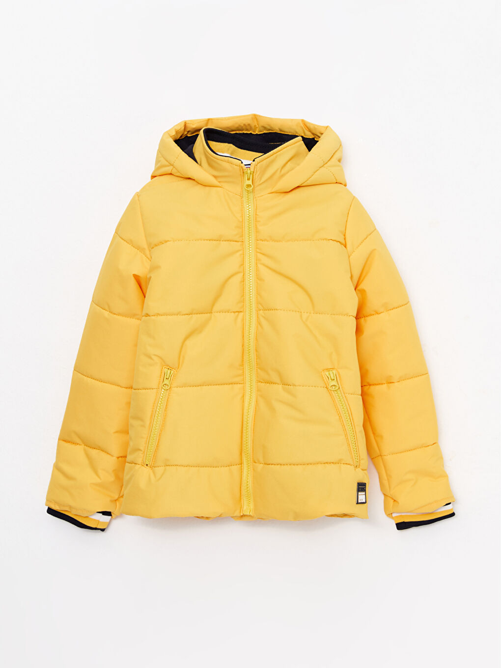 Sarı Kapüşonlu Basic Erkek Çocuk Şişme Mont
