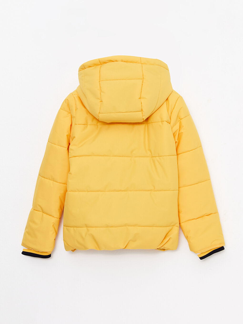 Sarı Kapüşonlu Basic Erkek Çocuk Şişme Mont-1