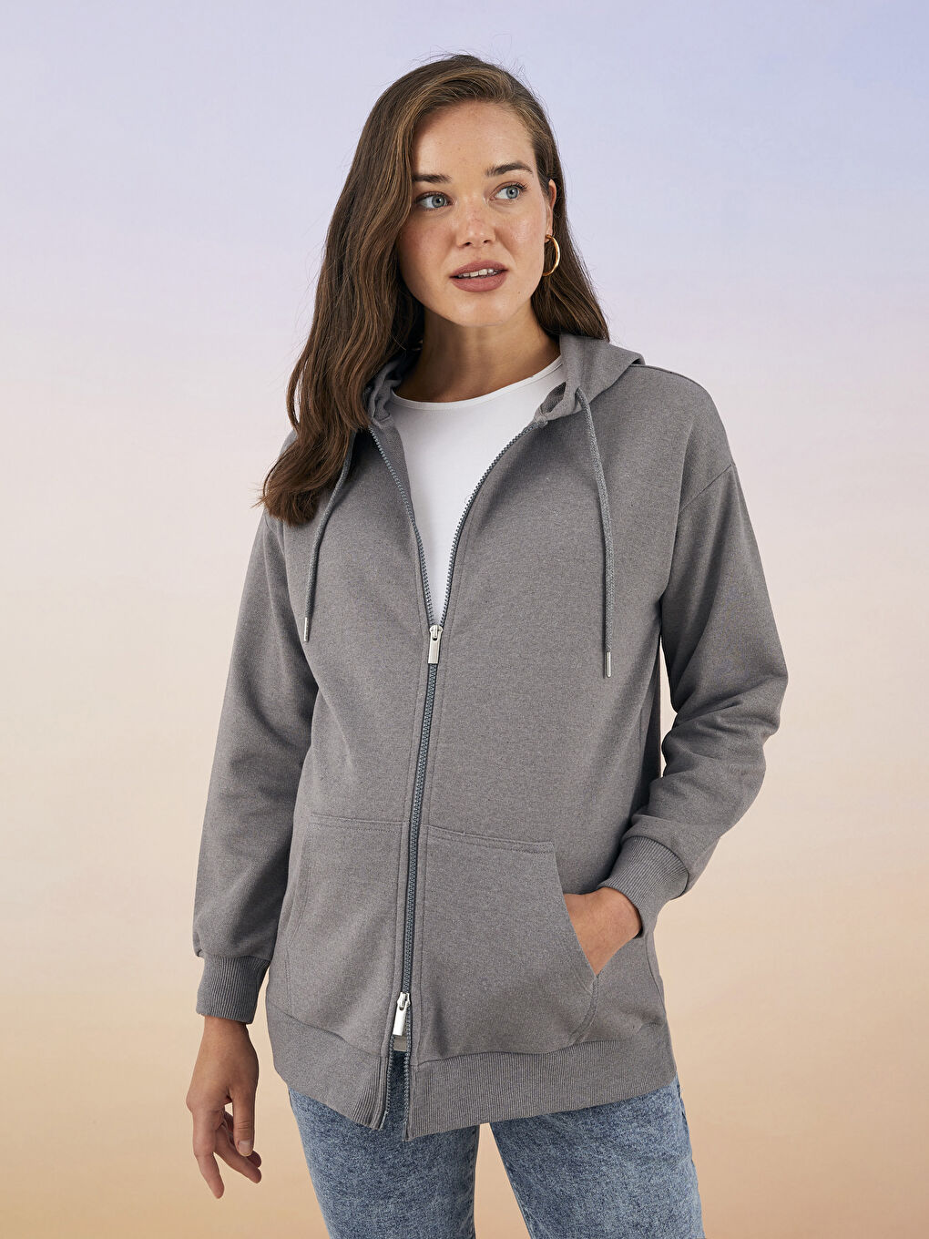Hooded Regular Long Sleeve Maternity Sports Cardigan