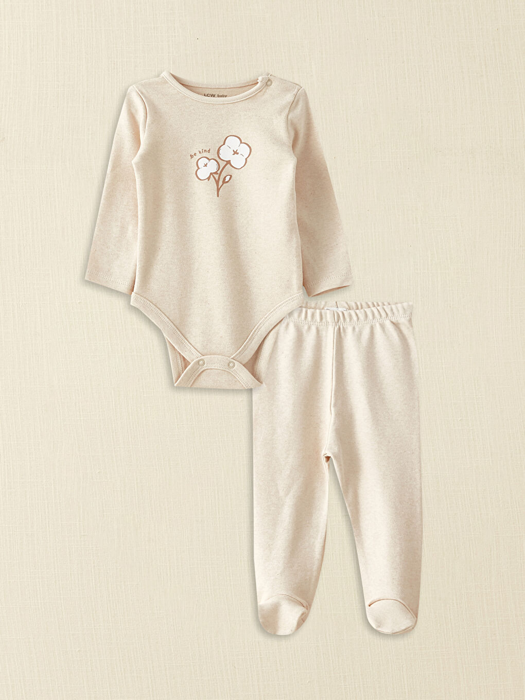 Kahverengi Baskılı Prematüre Kız Bebek Hastane Çıkış Seti