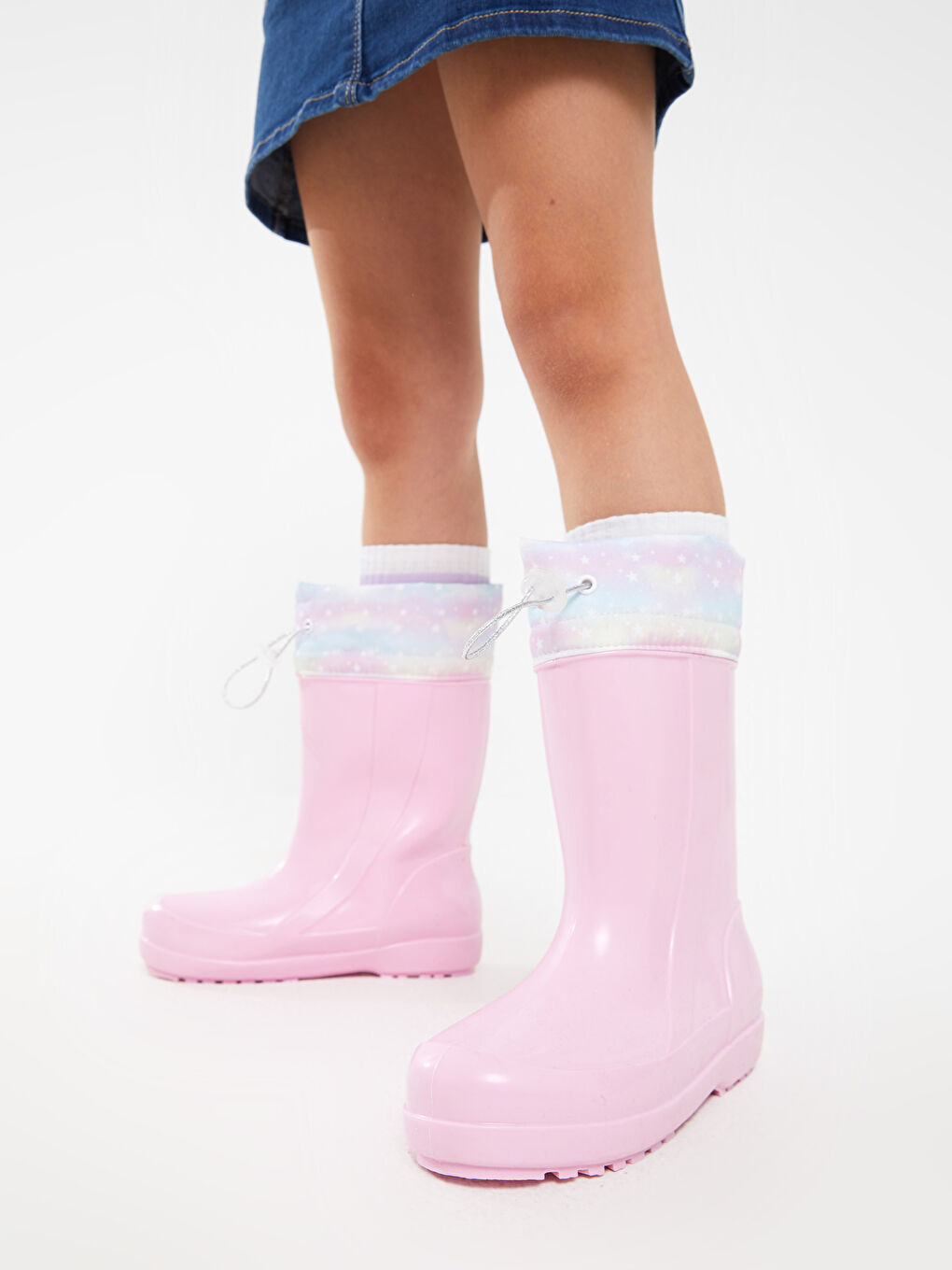 Pembe Baskılı Kız Çocuk Yağmur Botu-4