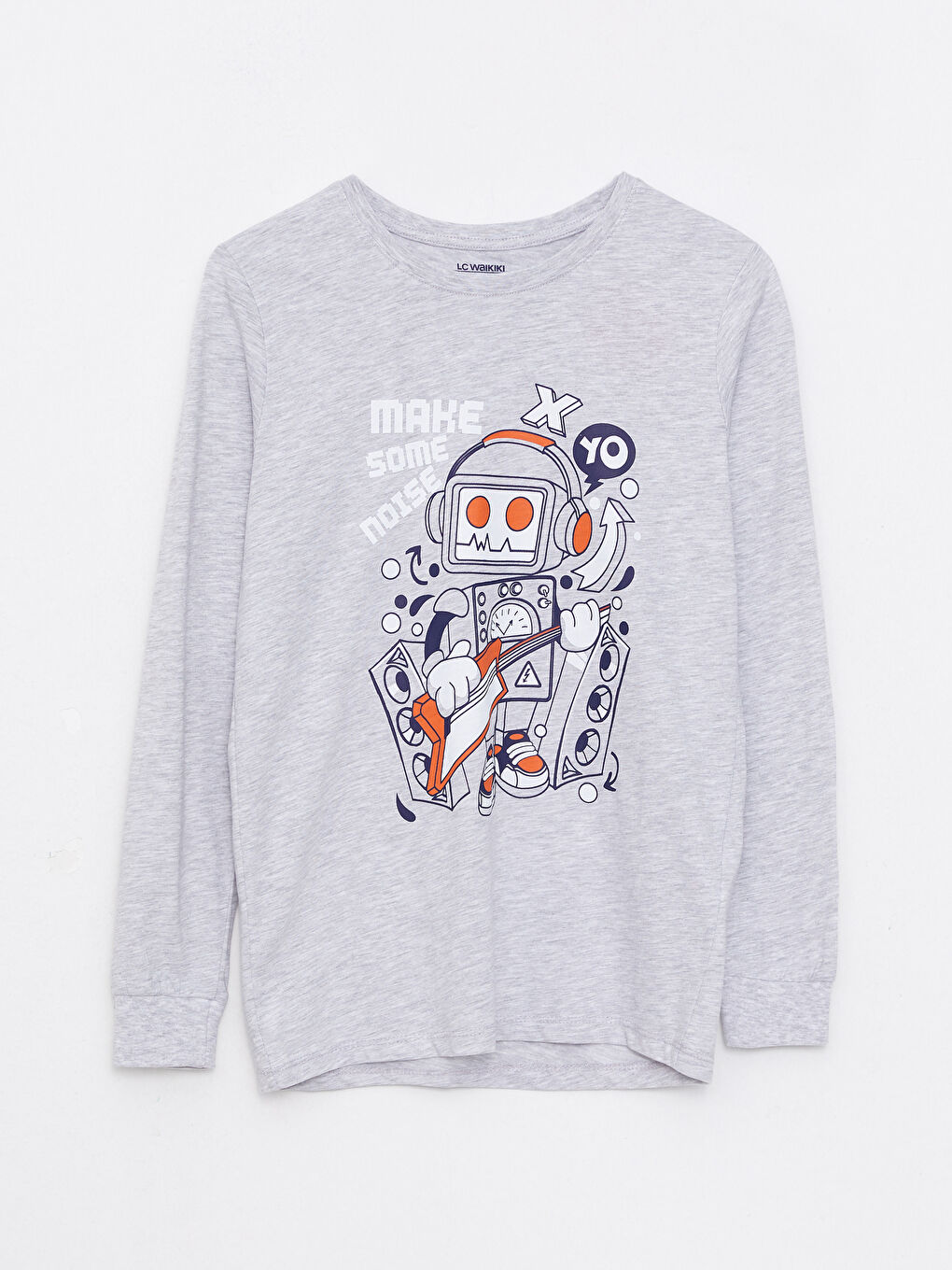 LCW Kids Crew Neck Printed Long Sleeve Boys' Pyjama Set -W2FC48Z4-LAK