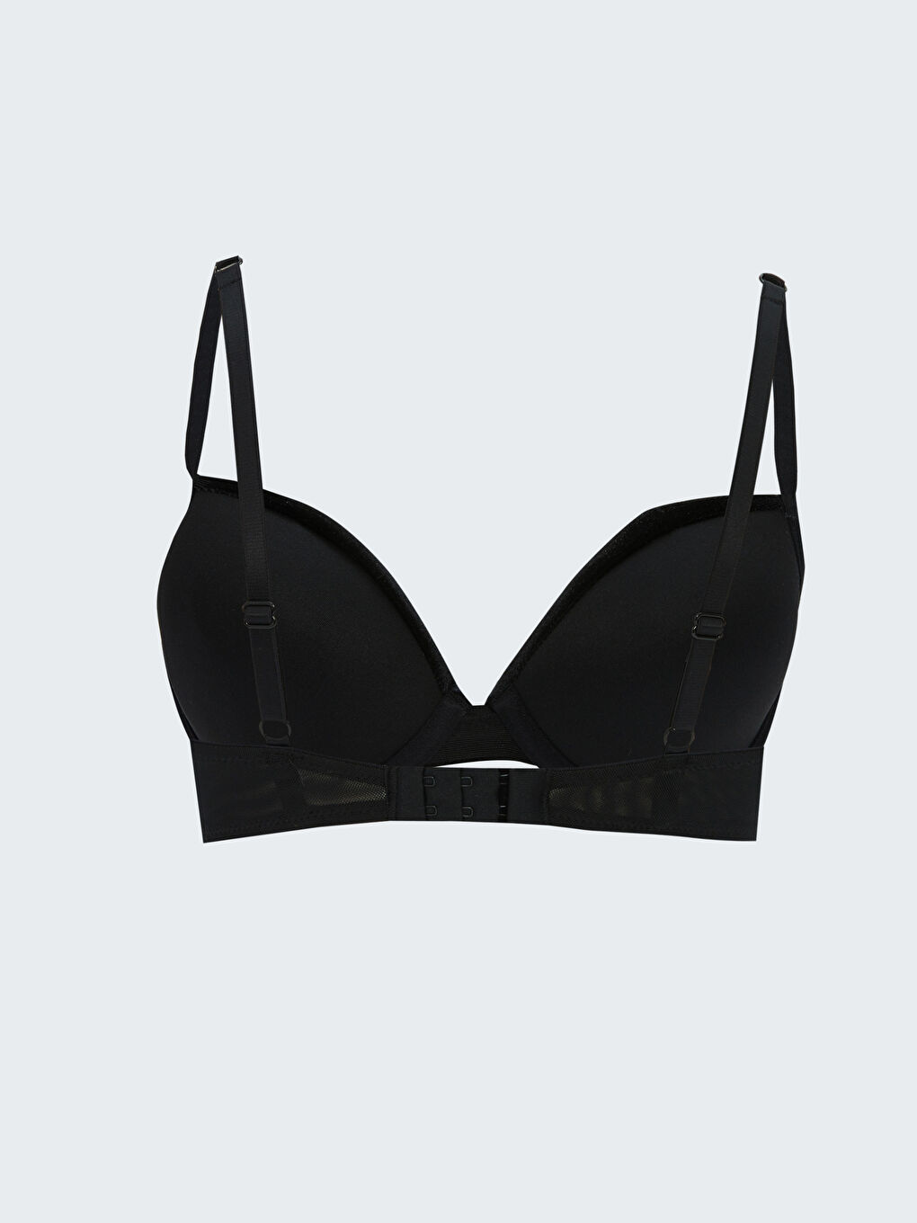 Siyah Balenli Dolgusuz Kadife Fantezi Sütyen-1