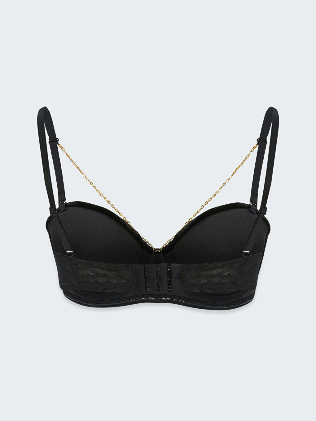 Siyah Balenli Dolgusuz Sim Detaylı Fantezi Sütyen-1