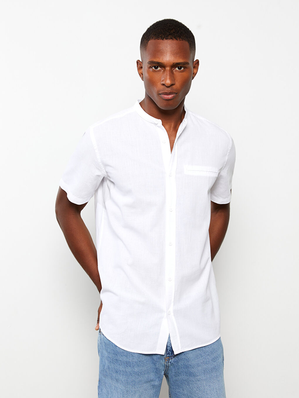 XSIDE Regular Fit Short Sleeve Poplin Men's Shirt -W2FC84Z8-E5X