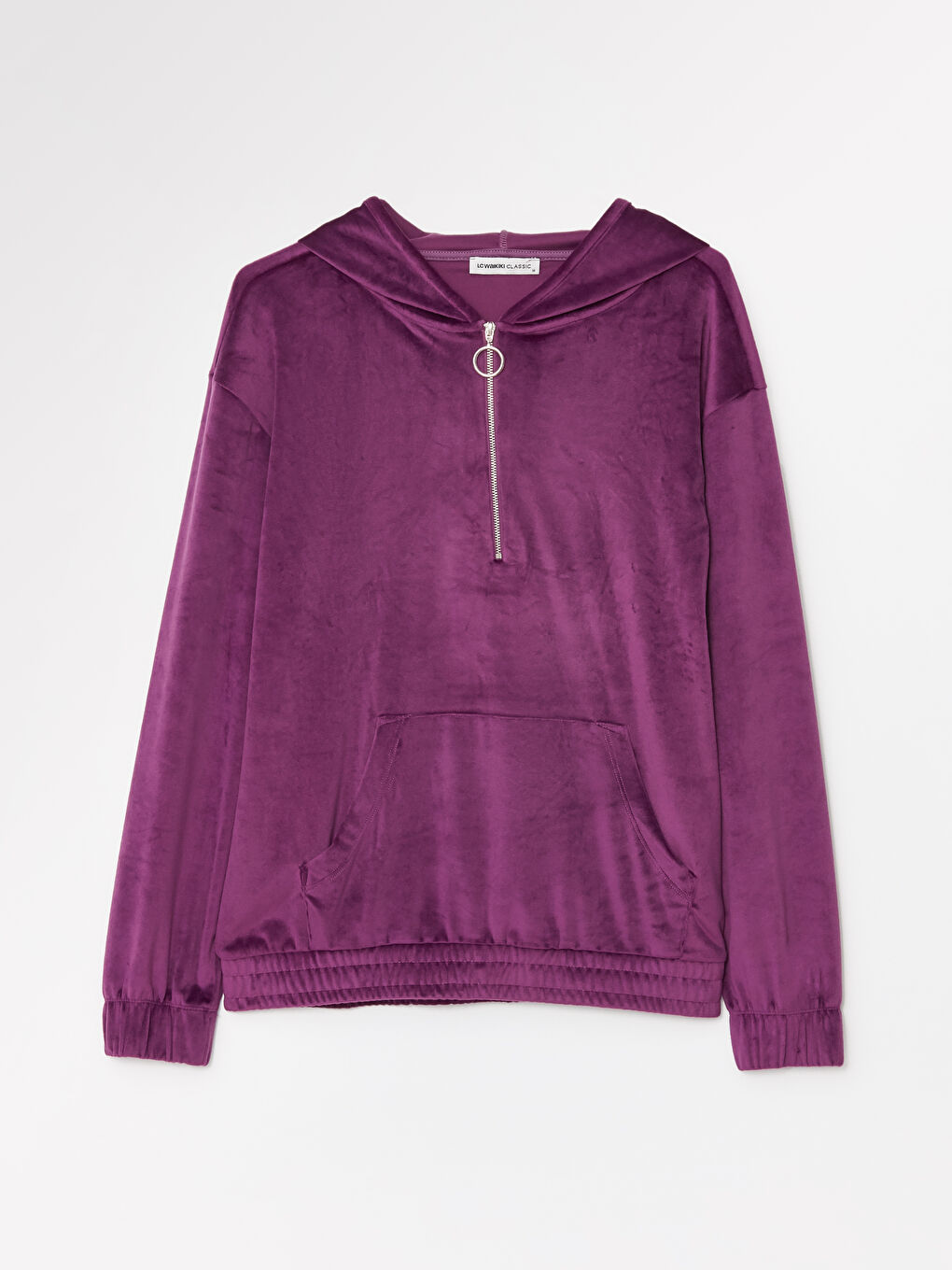 LCWAIKIKI Basic Plain Long Sleeve Velvet Women's Hoodie -W2FD04Z8-HLR