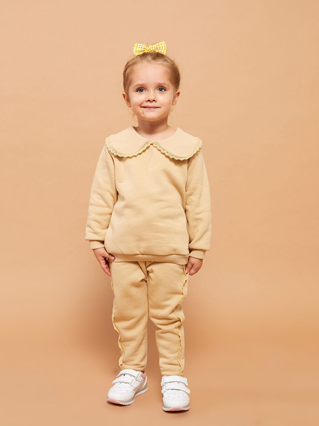 LCW baby Baby-Kragen Langarm Baby Mädchen Sweatshirt und Jogginghose 2er-Pack Set -W2FD06Z1-FLE
