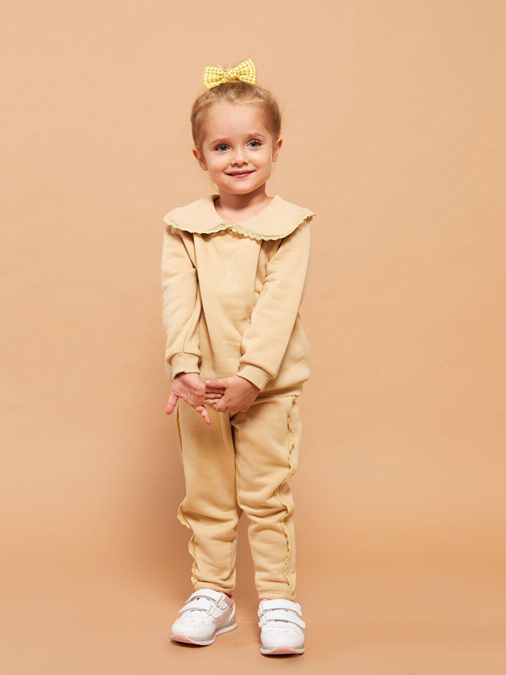 LCW baby Baby-Kragen Langarm Baby Mädchen Sweatshirt und Jogginghose 2er-Pack Set -W2FD06Z1-FLE