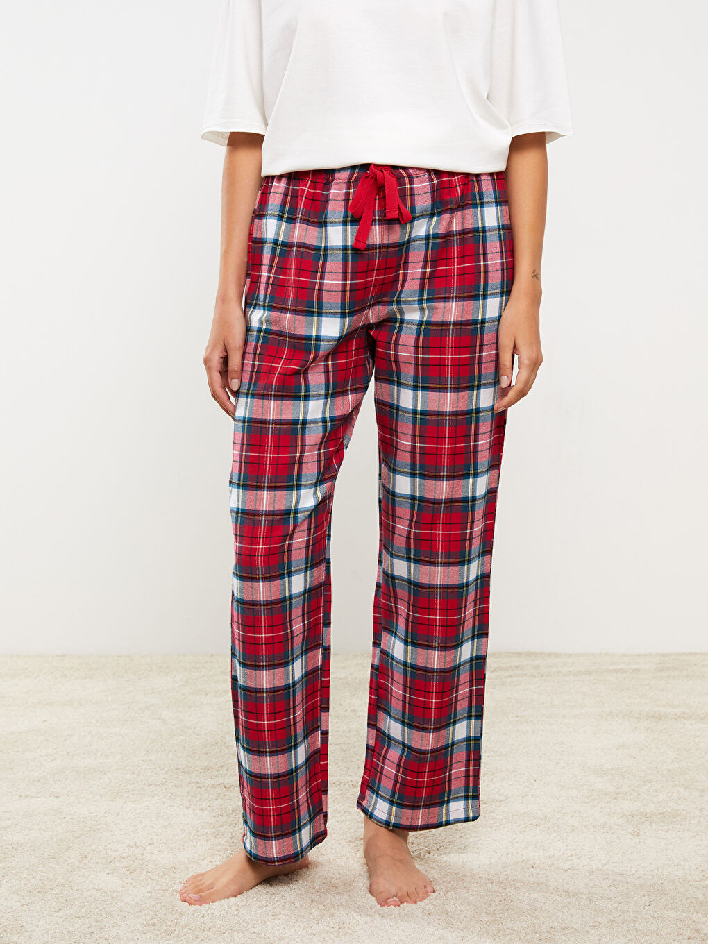 LCW DREAM Elasticated Waist Christmas Themed Women's Pyjama Bottoms -W2FD36Z8-LPA