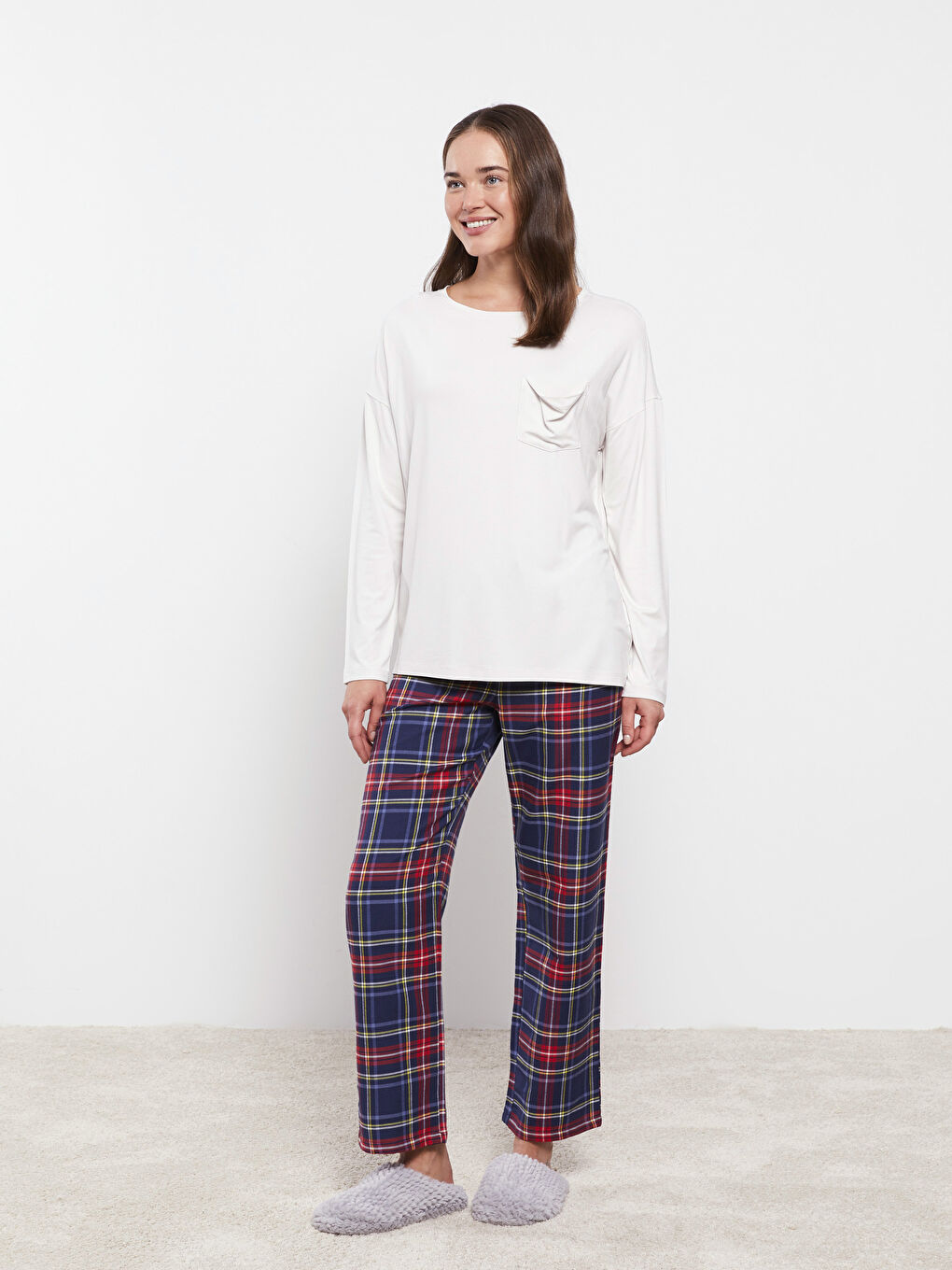 Pantaloni de Pijama de Damă cu Tematică de Crăciun și Talie Elastică