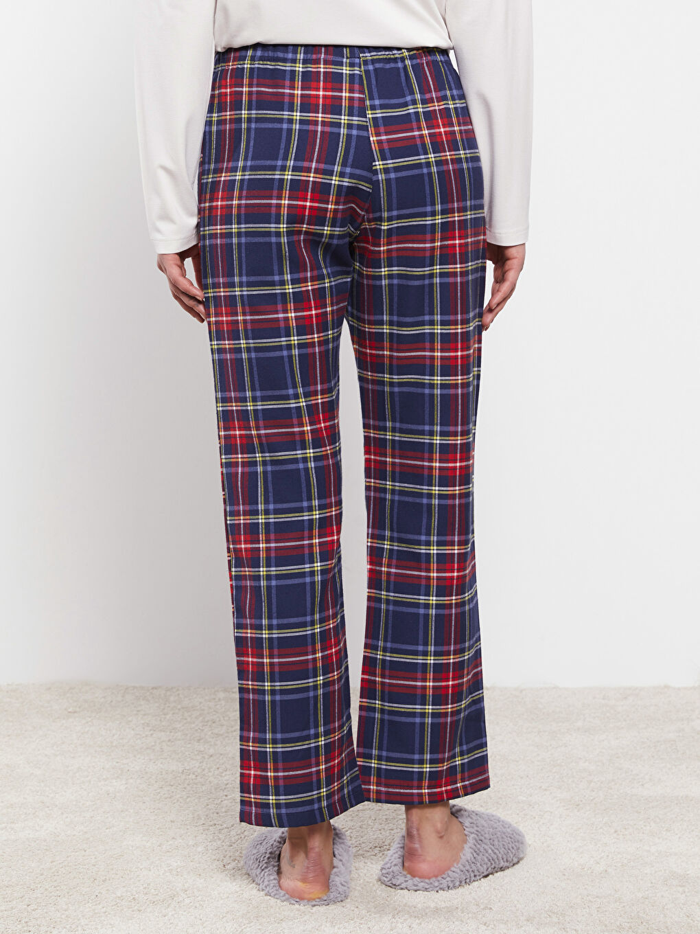 Pantaloni de Pijama de Damă cu Tematică de Crăciun și Talie Elastică-4