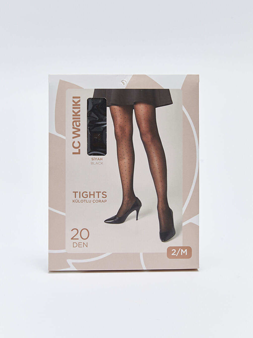 Siyah 20 Denye Puantiyeli Kadın Külotlu Çorap