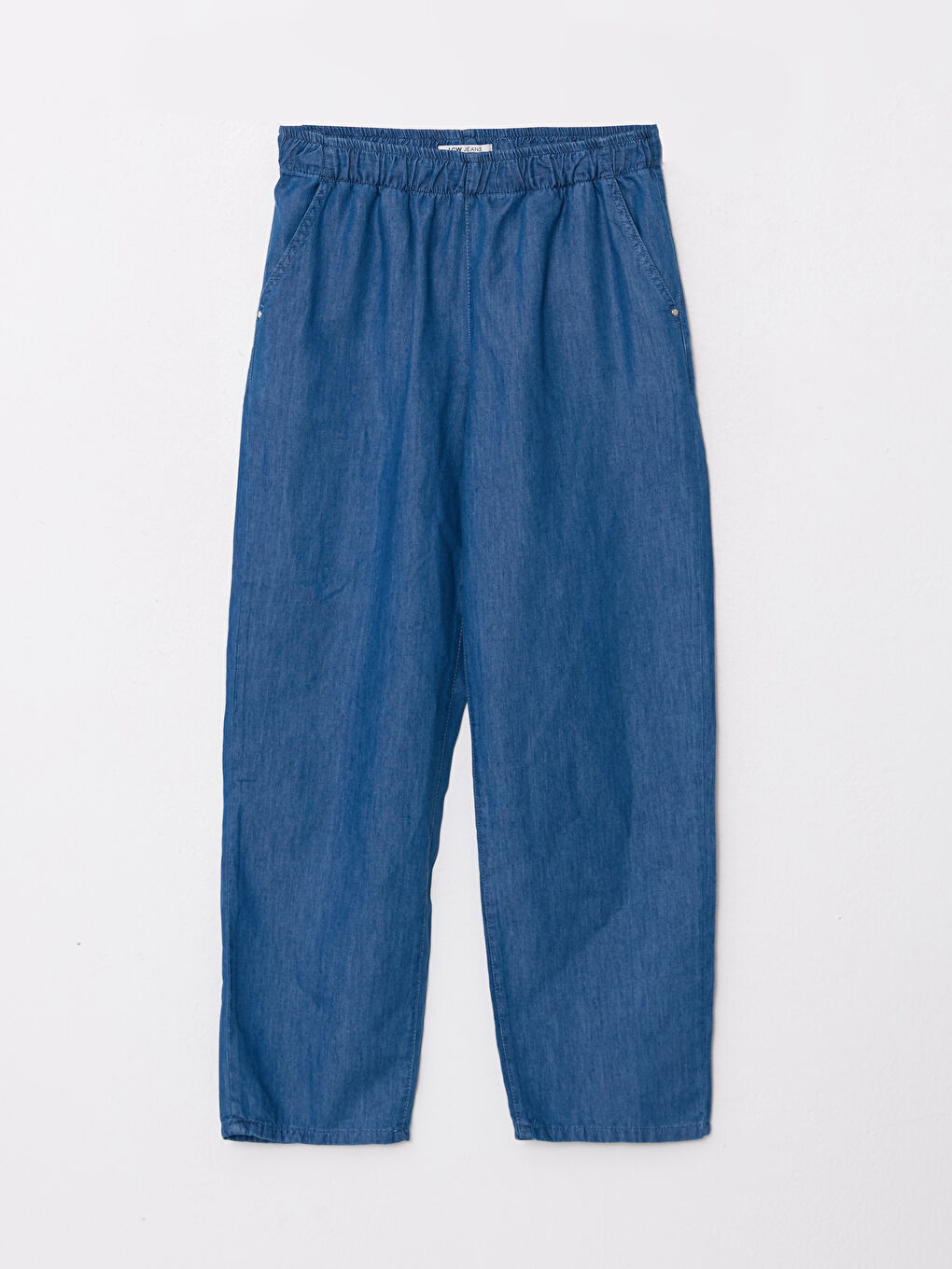 Mavi Kadın Beli Lastikli Standart Fit Düz Jean Pantolon-5