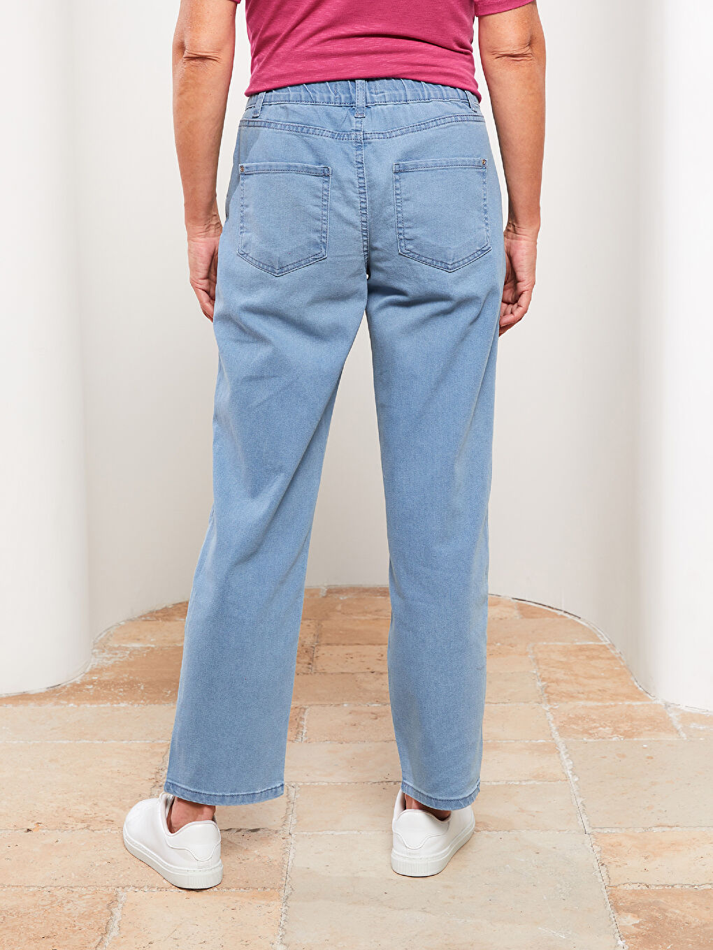 Women's Standard Fit Regular Denim Trousers-5