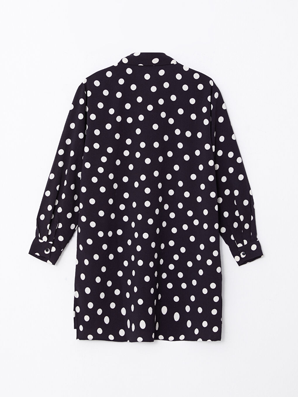 Siyah Puantiyeli Uzun Kollu Kadın Gömlek Tunik-6