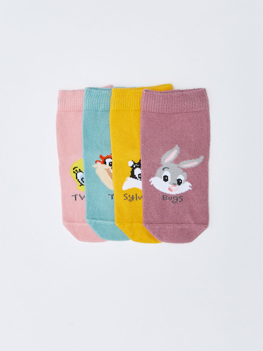 LCW baby Looney Tunes Printed Baby Girl Socks 4 Pack -W2FD95Z1-CVY