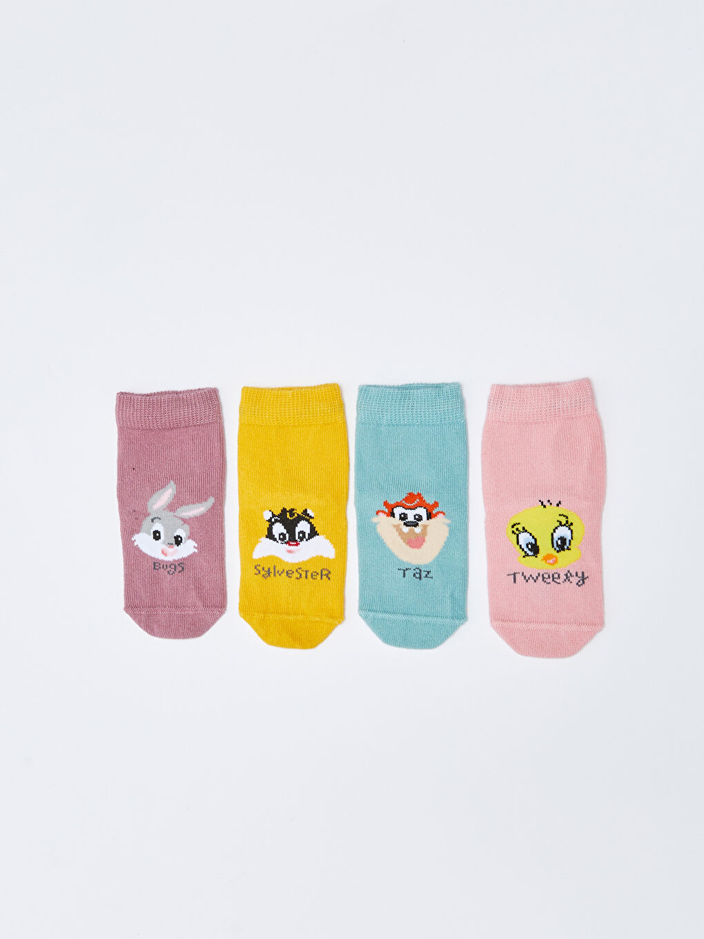 LCW baby Looney Tunes Printed Baby Girl Socks 4 Pack -W2FD95Z1-CVY