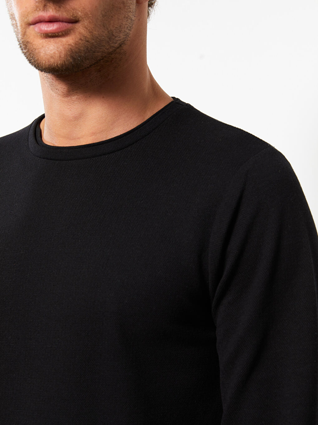 Rundhalsausschnitt Langarm Herren-Sweatshirt-2