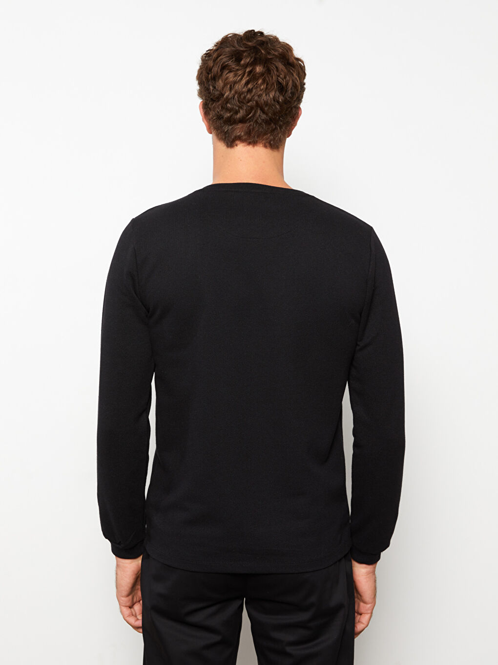 Rundhalsausschnitt Langarm Herren-Sweatshirt-3