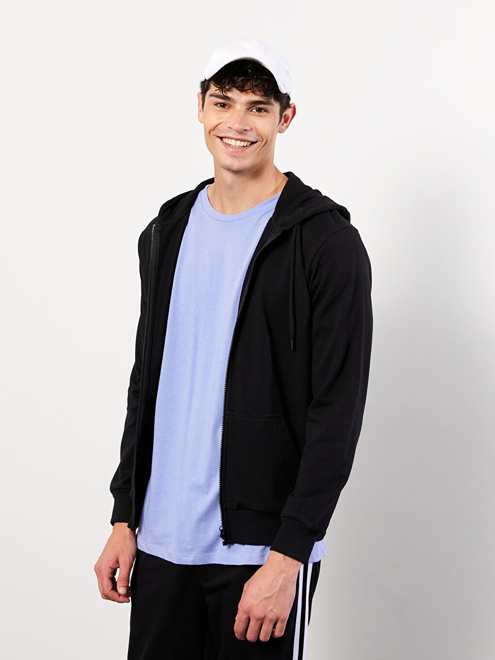 Standard Fit Hooded Men's Sports Cardigan -W2FE14Z8-CVL