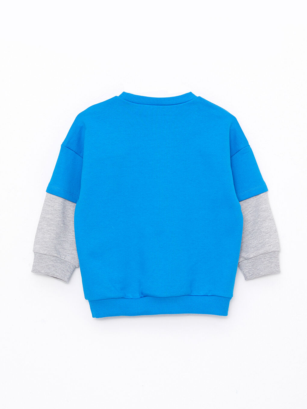 LCW baby Mavi Bisiklet Yaka Uzun Kollu Baskılı Erkek Bebek Sweatshirt - 1