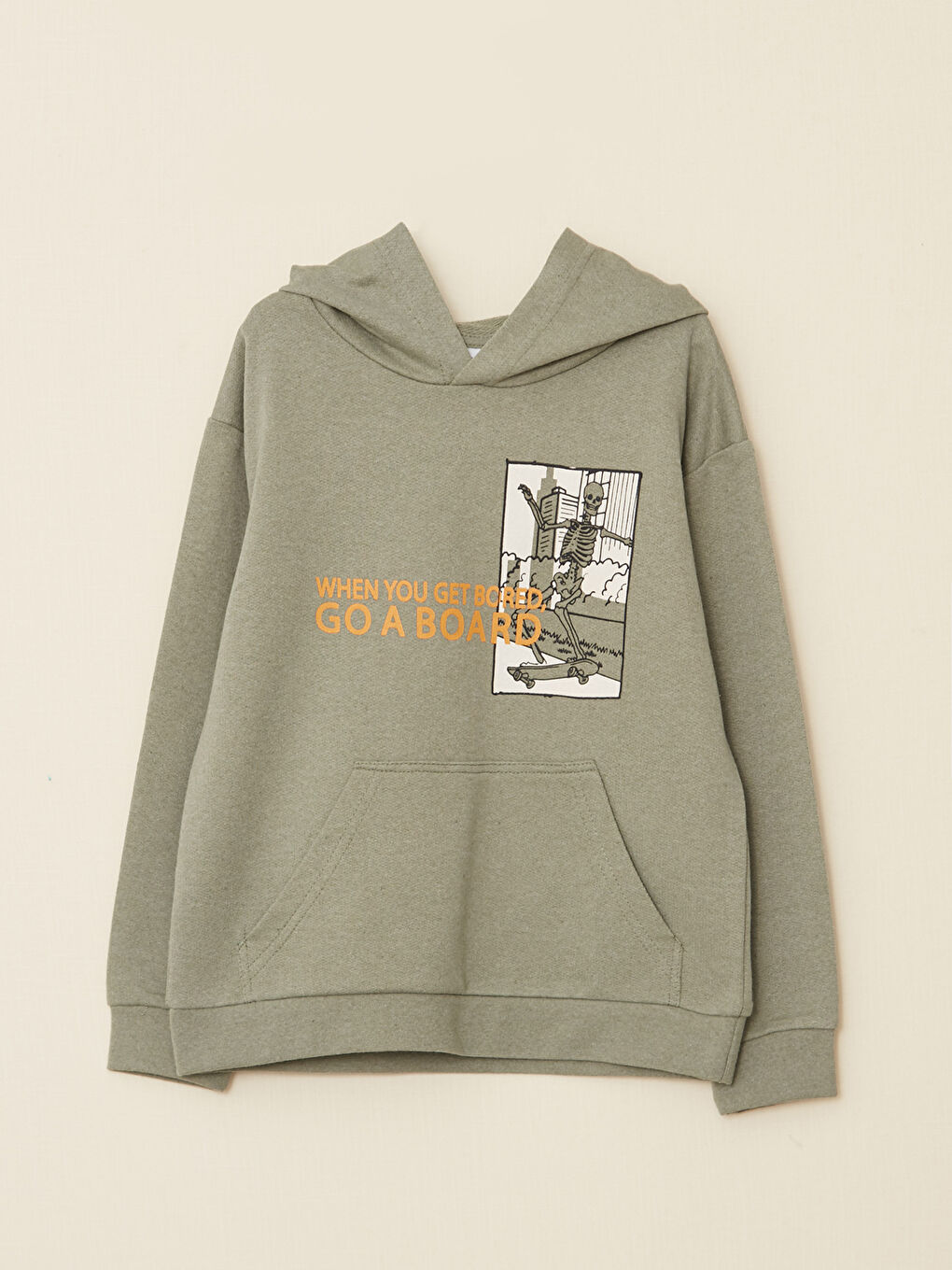 سويت شيرت للأولاد كم طويل مطبوع بكابوش