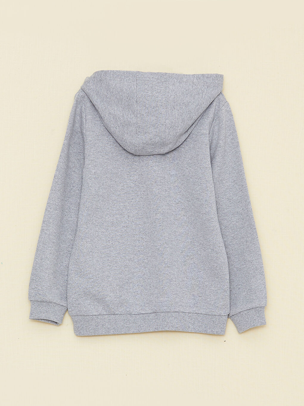 Gri Kapüşonlu Baskılı Uzun Kollu Erkek Çocuk Sweatshirt-1