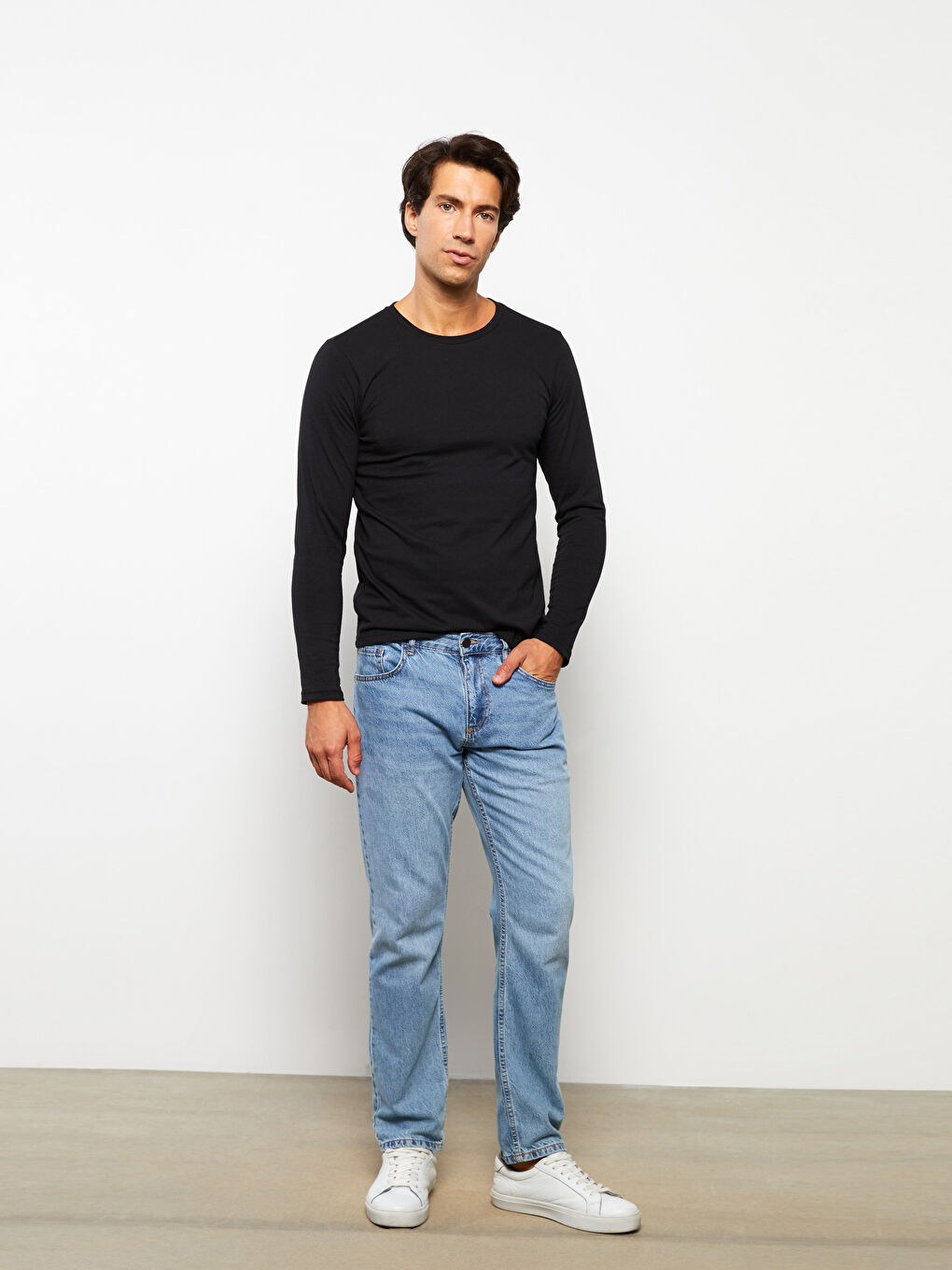 LCW ECO Crew Neck Long Sleeve Basic Men's T-shirt -W2FE27Z8-RQL