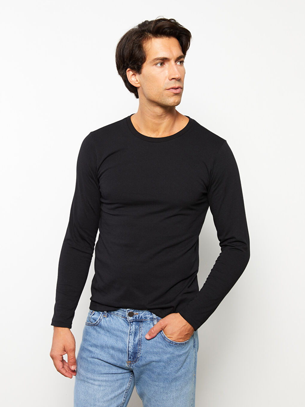 LCW ECO Crew Neck Long Sleeve Basic Men's T-shirt -W2FE27Z8-RQL