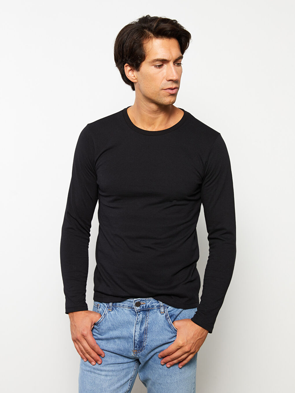 LCW ECO Crew Neck Long Sleeve Basic Men's T-shirt -W2FE27Z8-RQL