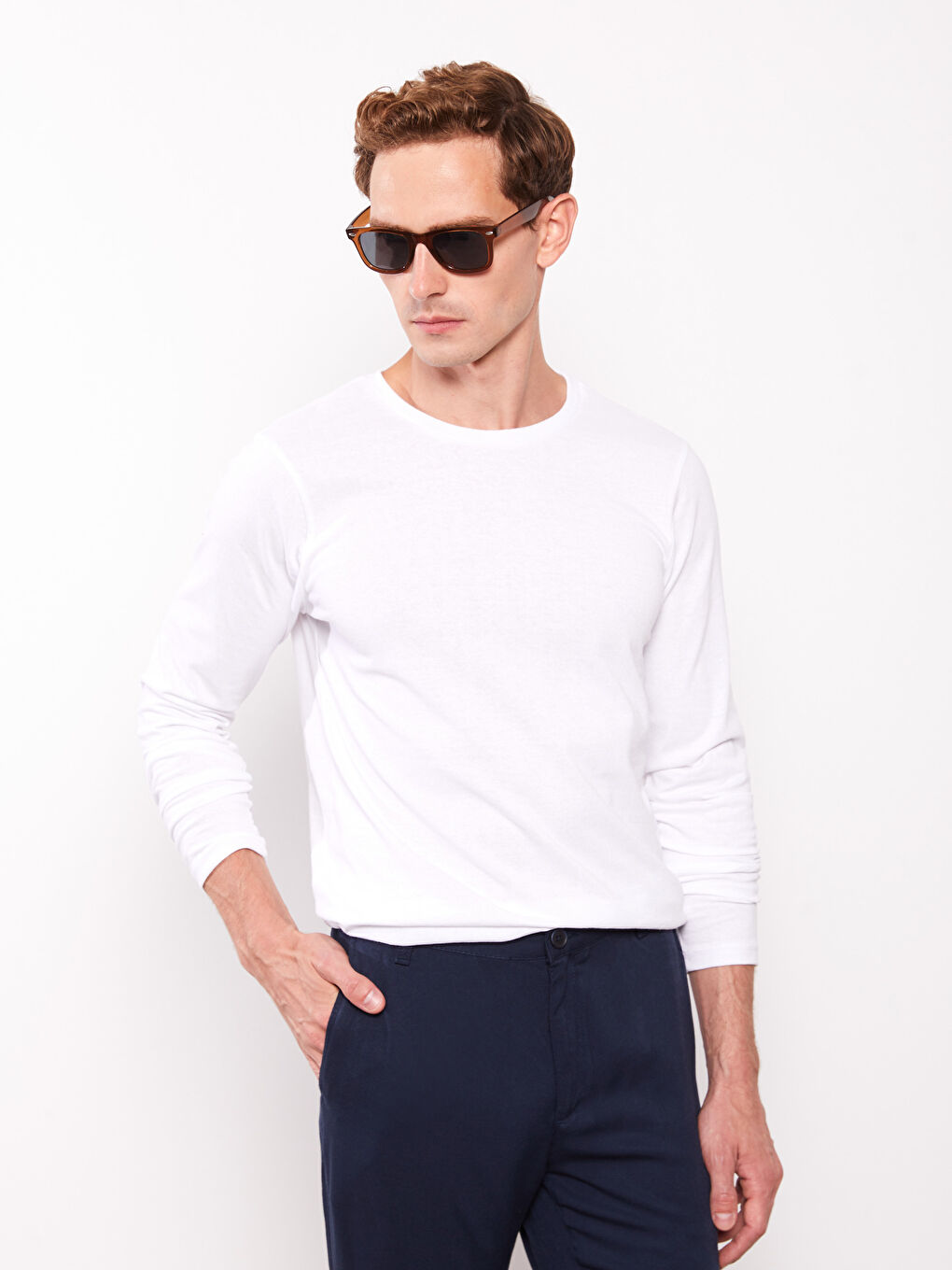 LCW ECO Crew Neck Long Sleeve Basic Men's T-shirt -W2FE27Z8-SJT