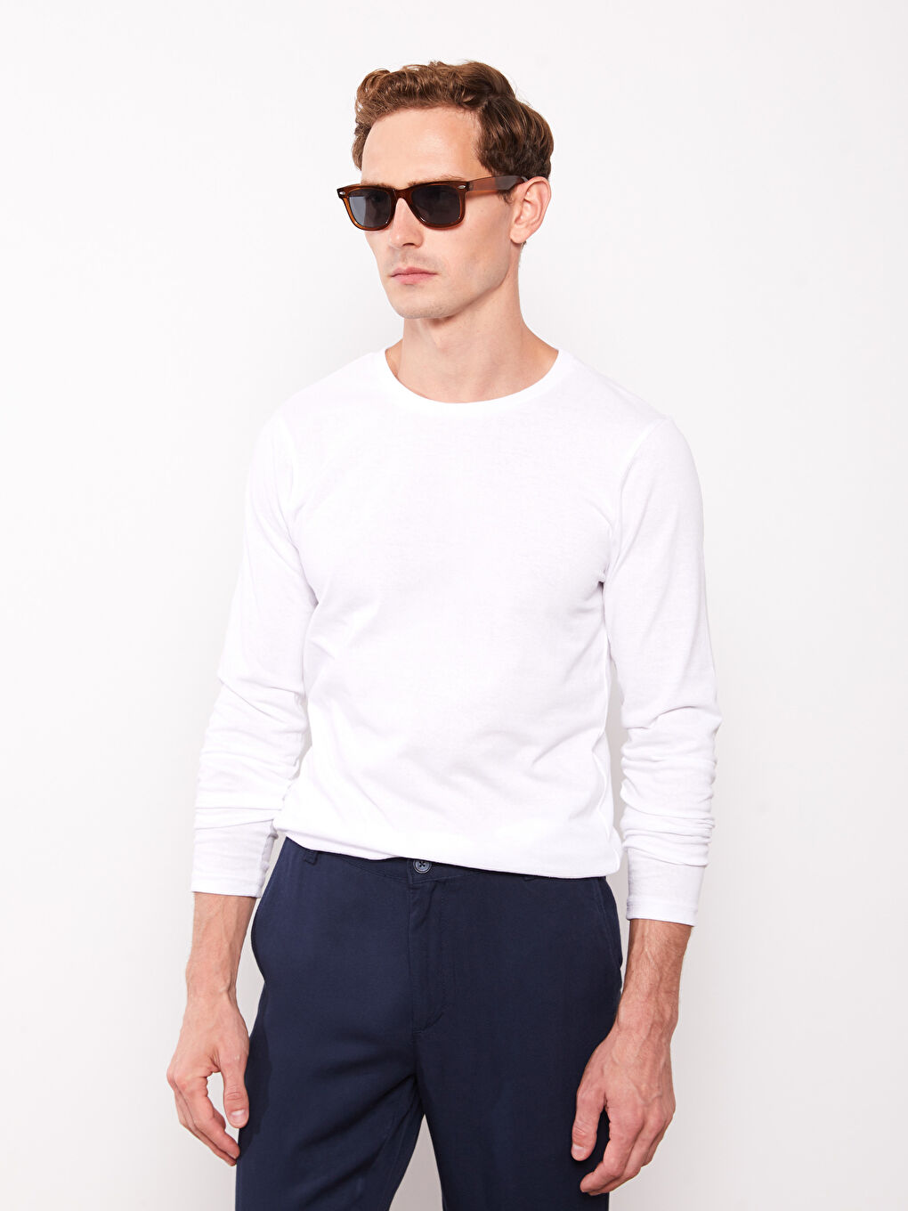 LCW ECO Crew Neck Long Sleeve Basic Men's T-shirt -W2FE27Z8-SJT