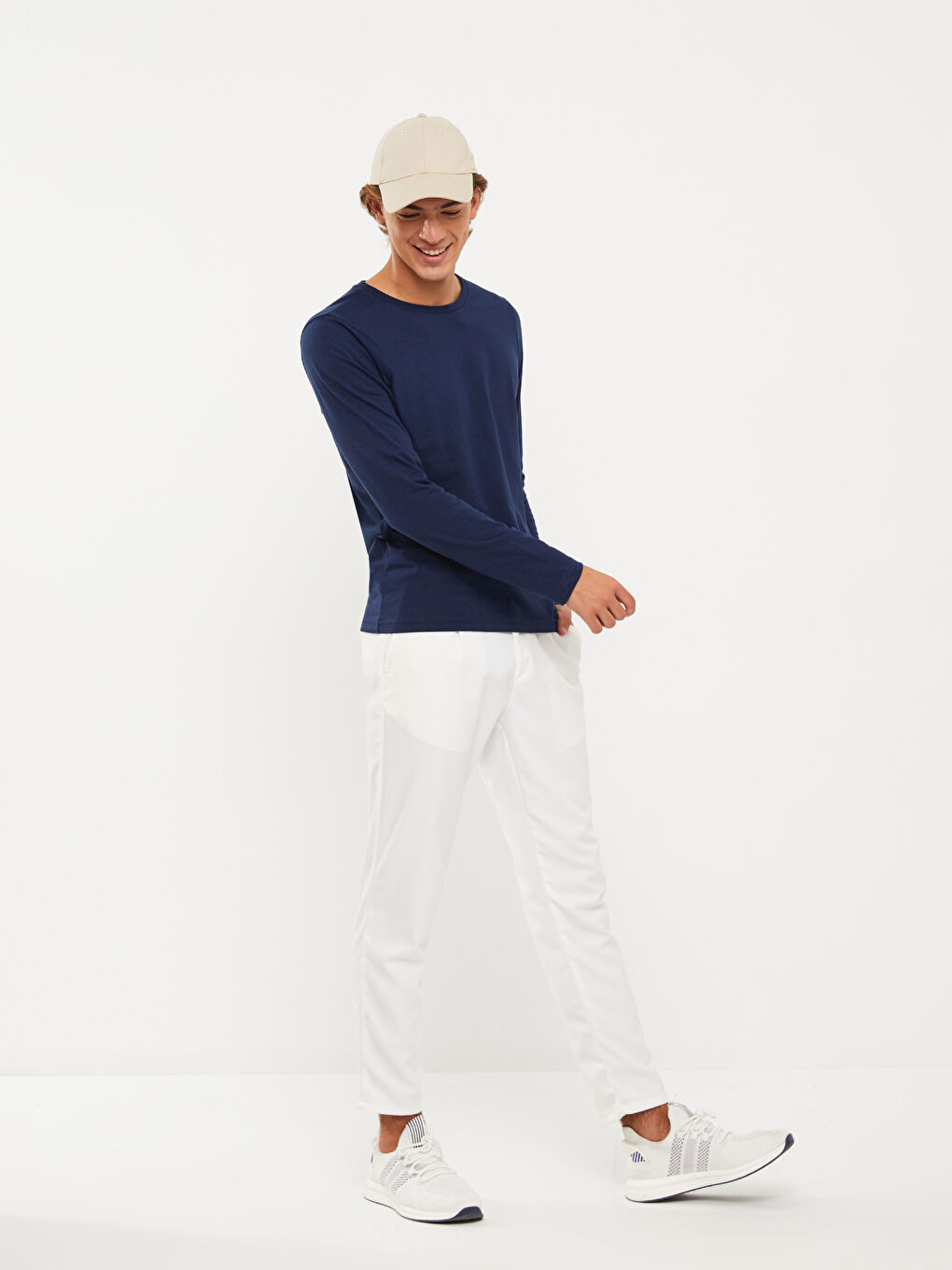 Crew Neck Long Sleeve Basic Men's T-shirt -W2FE27Z8-SP7