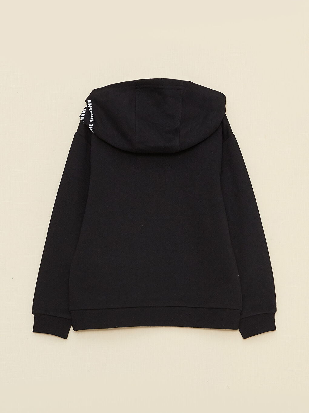 Siyah Kapüşonlu Baskılı Uzun Kollu Erkek Çocuk Sweatshirt-1