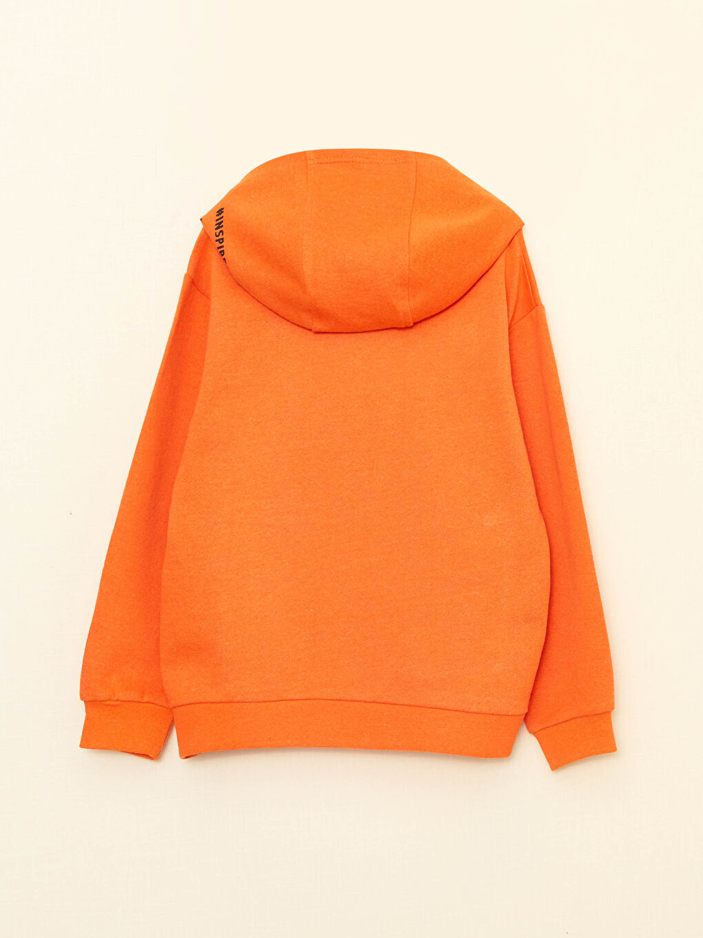 Turuncu Kapüşonlu Baskılı Uzun Kollu Erkek Çocuk Sweatshirt-1