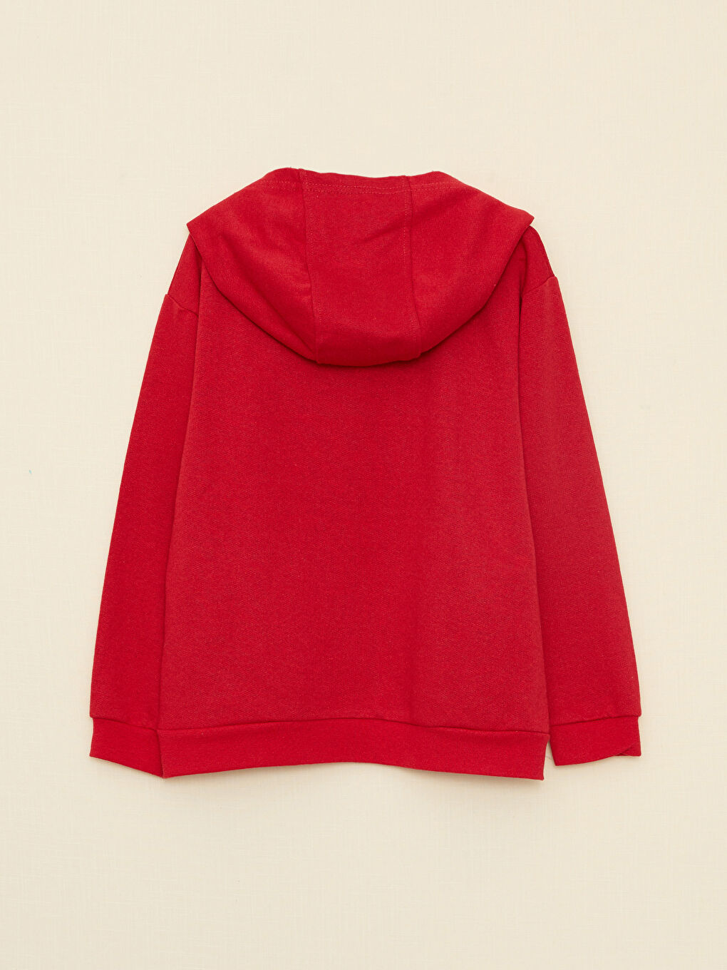 Kırmızı Kapüşonlu Baskılı Uzun Kollu Erkek Çocuk Sweatshirt-1