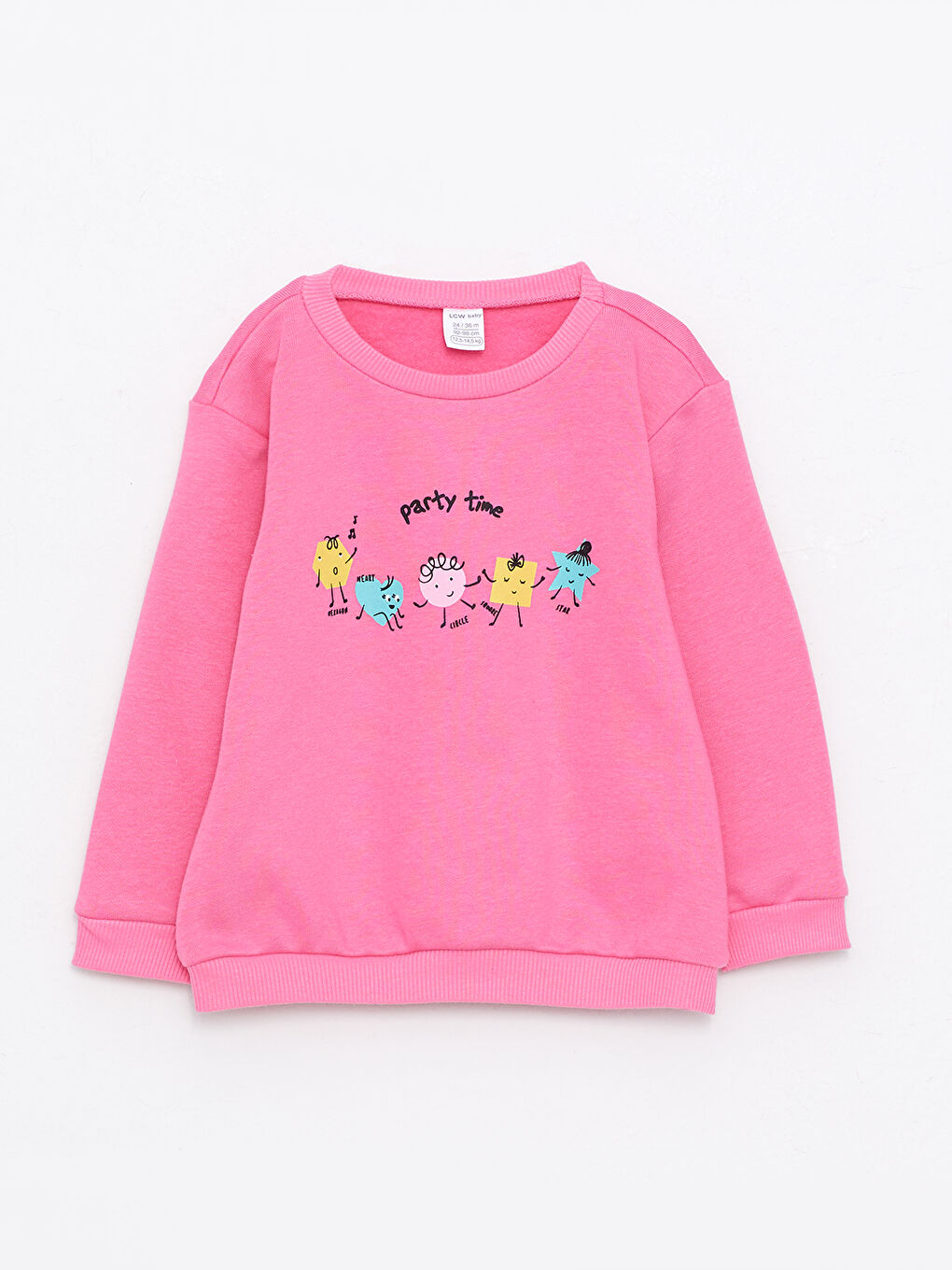 Bisiklet Yaka Uzun Kollu Baskılı Kız Bebek Sweatshirt 2'li-2