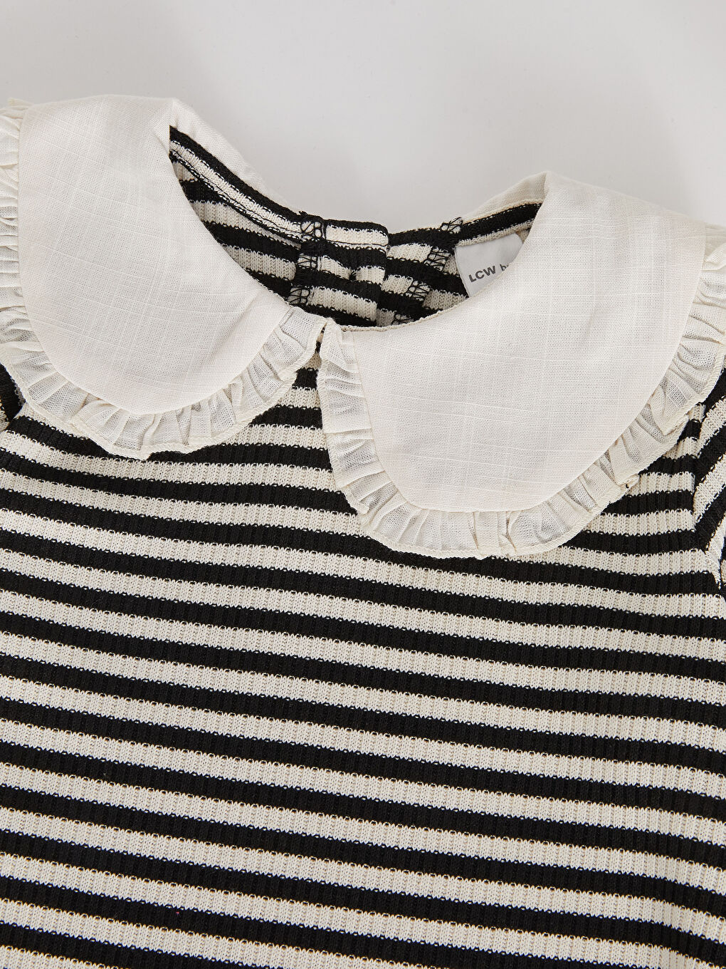 Peter Pan Collar Long Sleeve Striped Baby Girls' T-Shirt-2