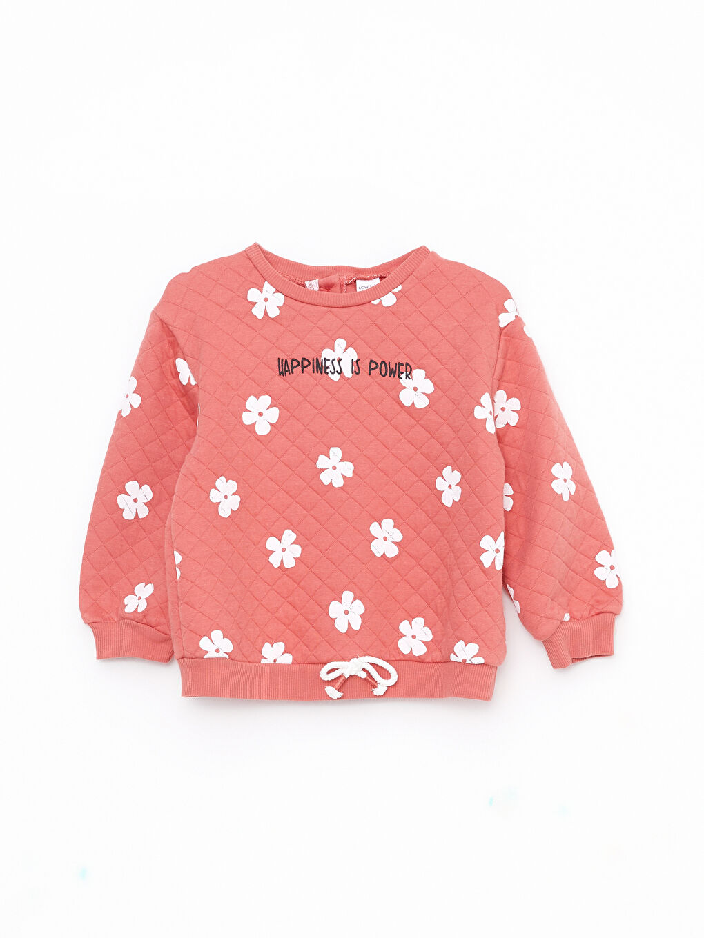 LCW baby Mercan Bisiklet Yaka Uzun Kollu Baskılı Kız Bebek Sweatshirt