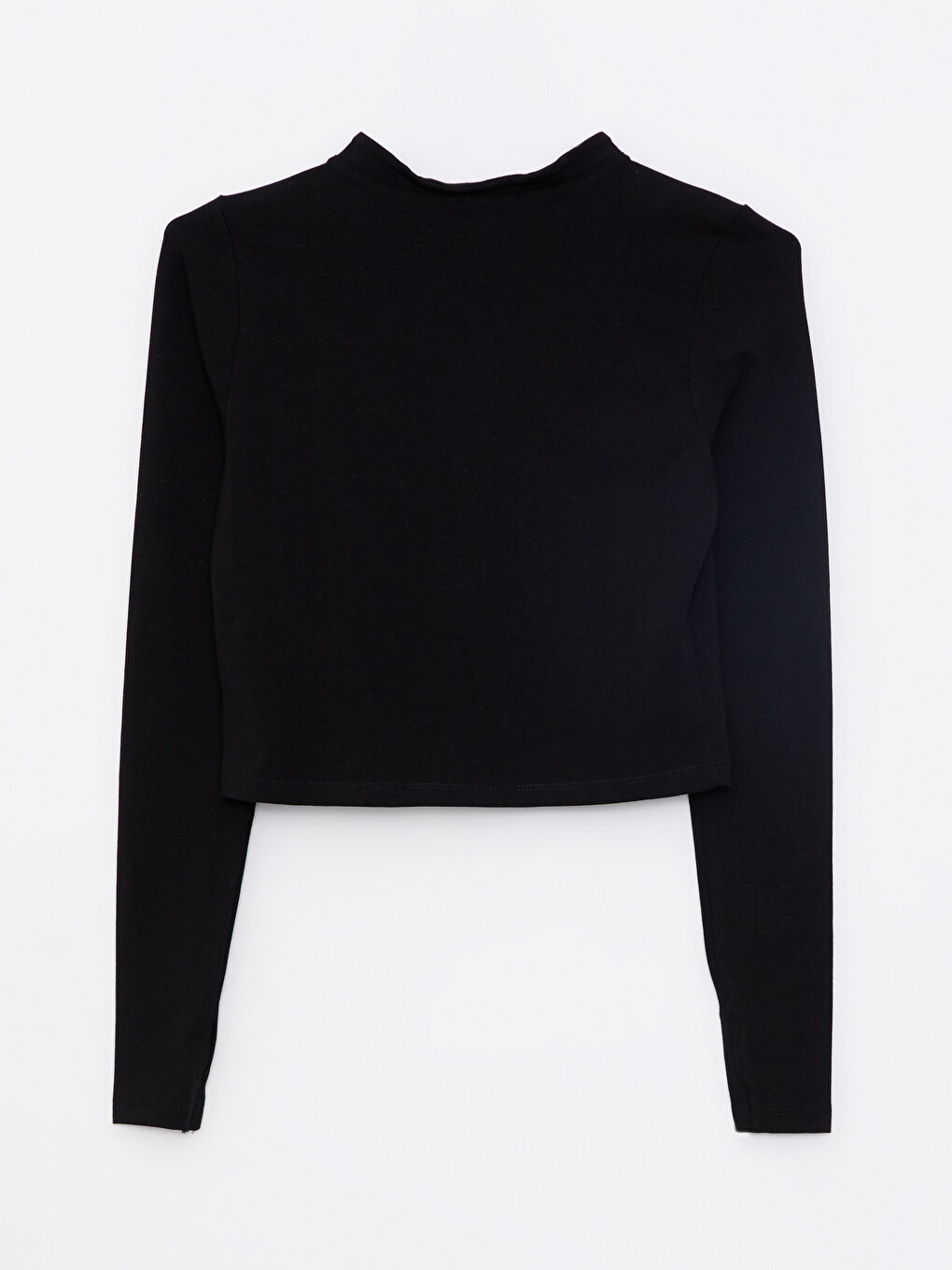 Siyah Dik Yaka Kadın Fermuarlı Sweatshirt-6