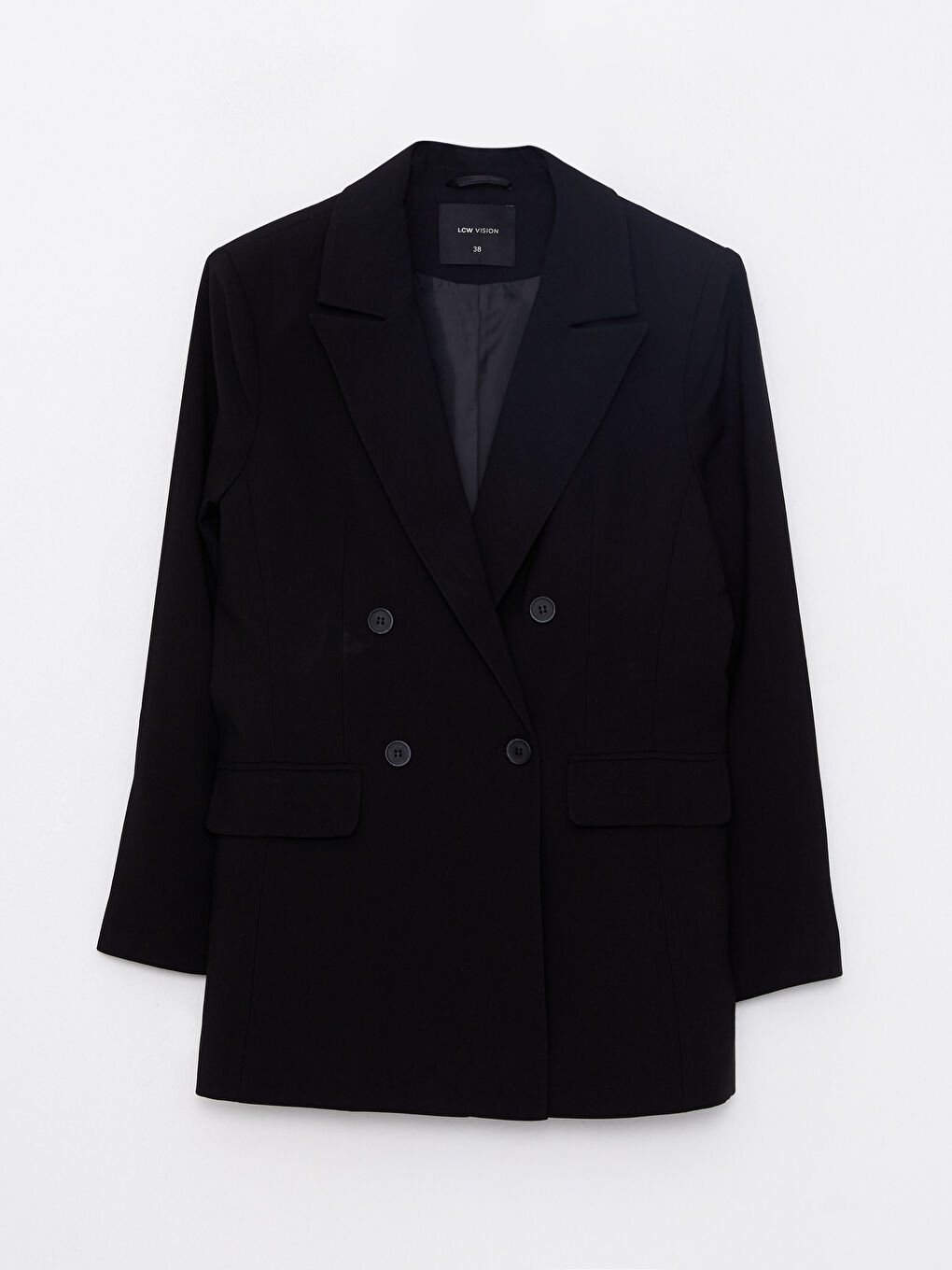 Buttoned Regular Long Sleeve Gabardine Women's Blazer Jacket-5