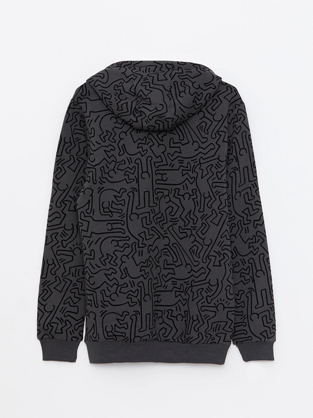 LCW Casual Antrasit Uzun Kollu Keith Haring Baskılı Erkek Hoodie - 6