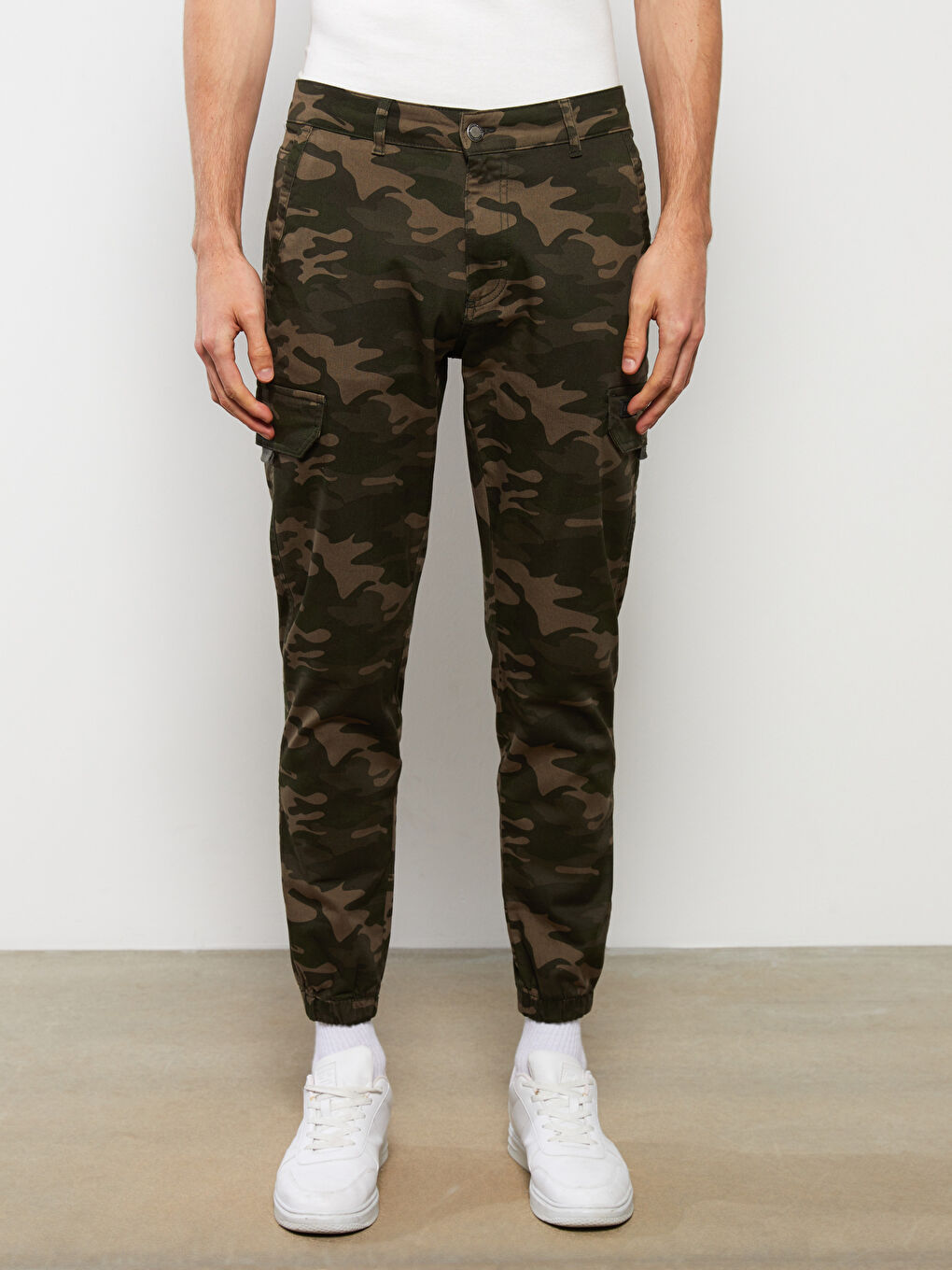 Haki Slim Fit Gabardin Erkek Kargo Pantolon-2