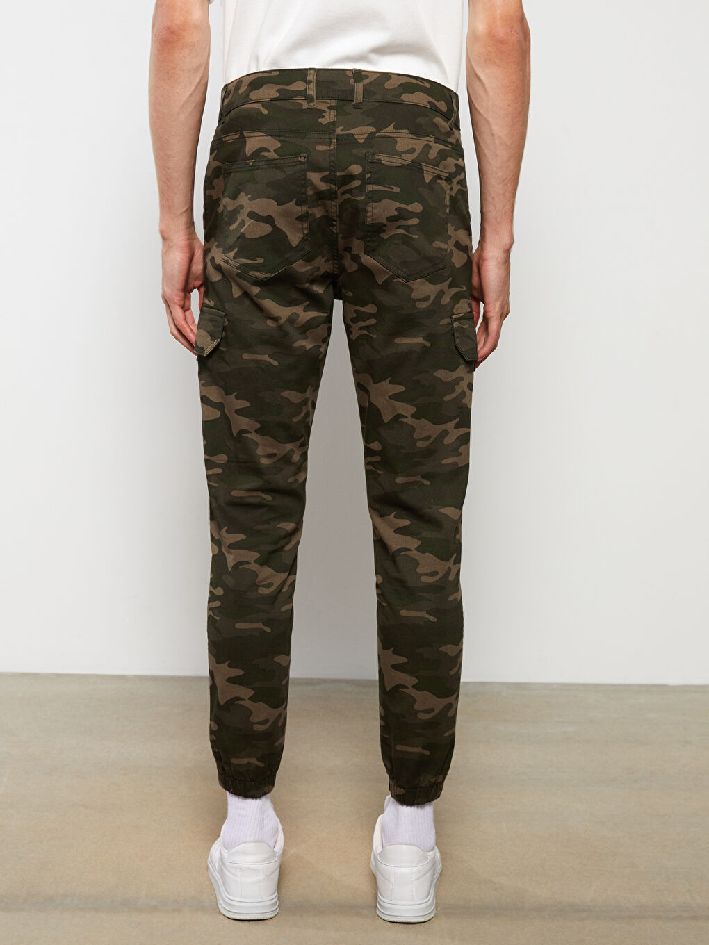 Haki Slim Fit Gabardin Erkek Kargo Pantolon-4