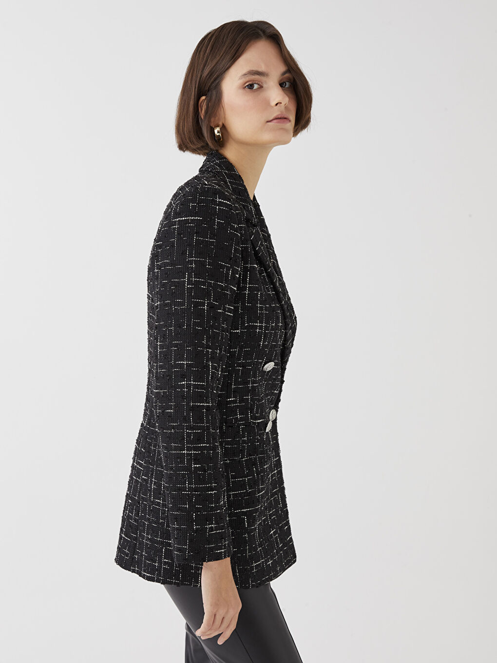 Sacou cu model, mânecă lungă pentru Femei-1