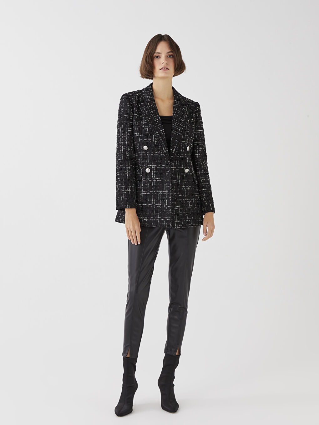 Sacou cu model, mânecă lungă pentru Femei-2