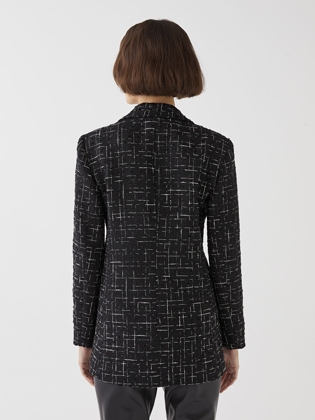 Sacou cu model, mânecă lungă pentru Femei-4