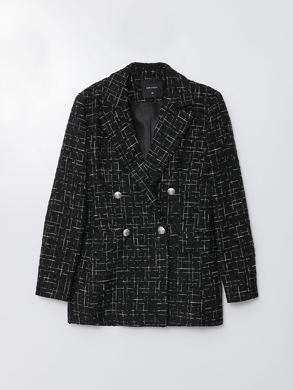 Sacou cu model, mânecă lungă pentru Femei-5