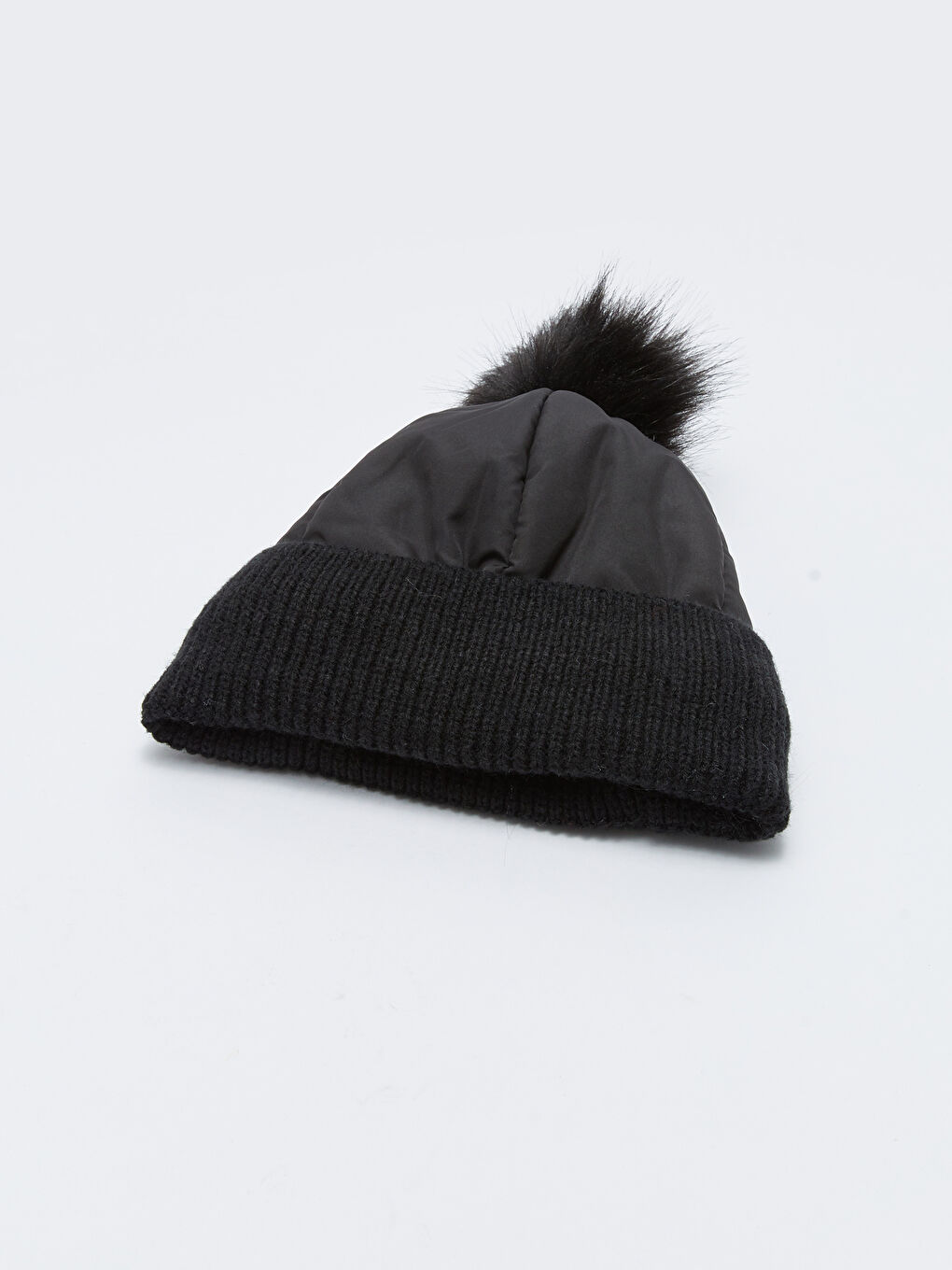 Bonnet en Peluche avec Pompon pour Femmes-4