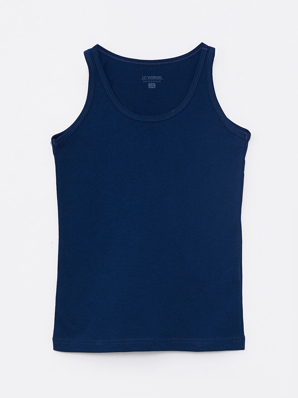 Lacivert Bisiklet Yaka Pamuklu Erkek Çocuk Atlet 2'li-1